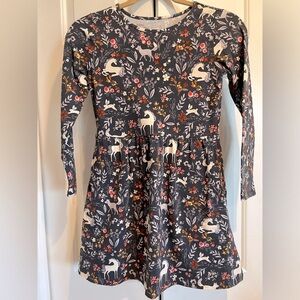 Navy ANIMAL Print, Long Sleeve Dress w POCKETS !